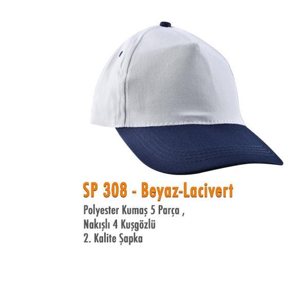 Beyaz - Lacivert Şapka 